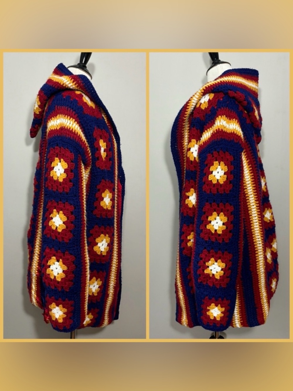 Handmade Granny Square Sweater - Picture 6 of 10